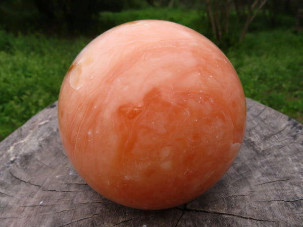 Polished Large Rich Orange Calcite Sphere x 1 From Madagascar - TopRock