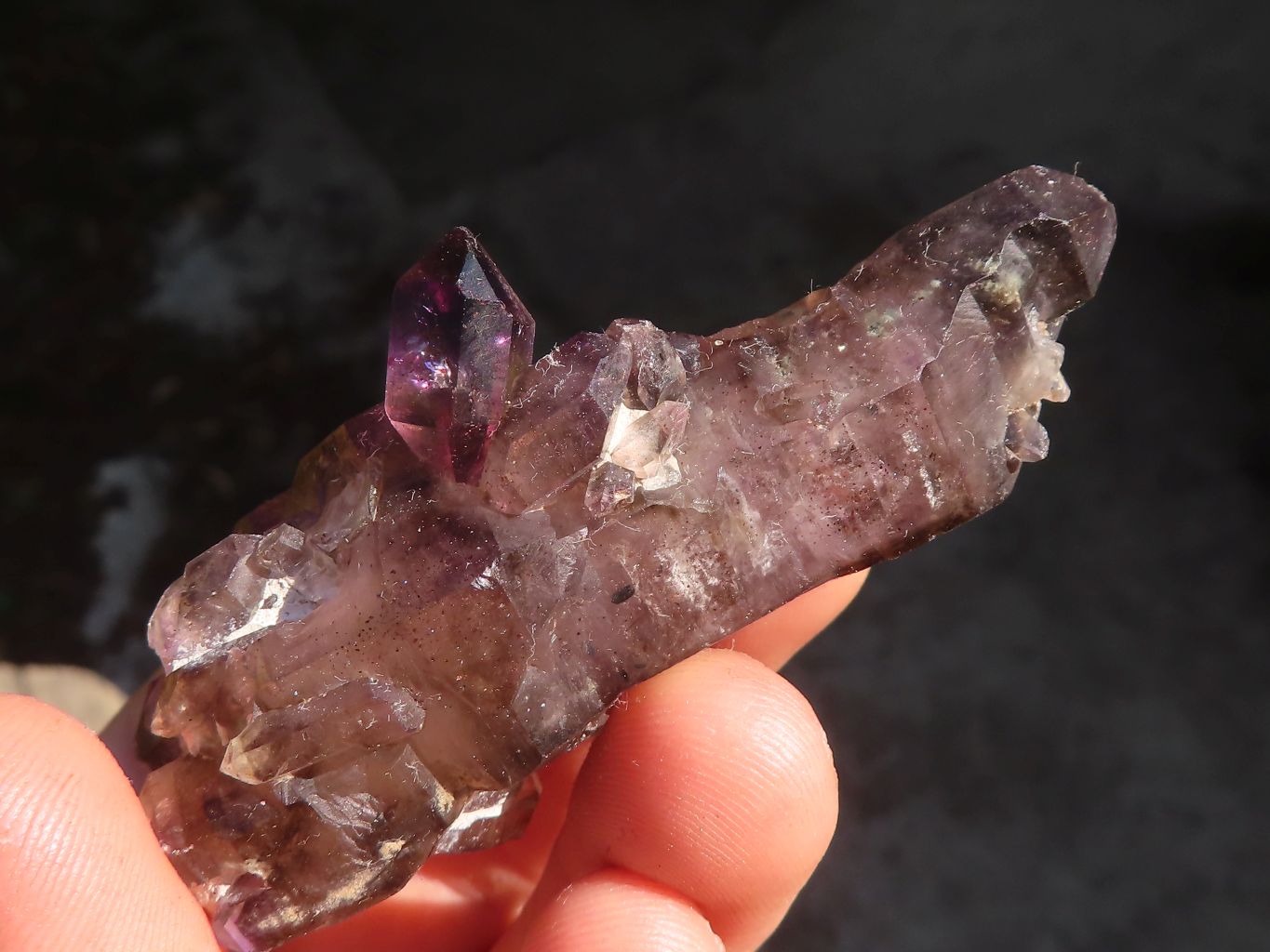 Natural Smokey Window Amethyst Crystal Specimens  x 12 From Chiredzi, Zimbabwe - Toprock Gemstones and Minerals 