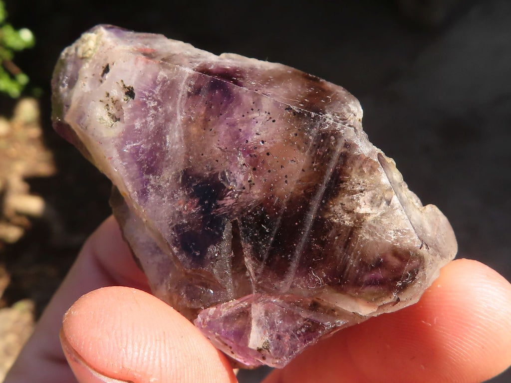 Natural Smokey Window Amethyst Crystal Specimens  x 12 From Chiredzi, Zimbabwe - Toprock Gemstones and Minerals 