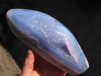 Polished Blue Lace Agate Standing Free Form x 1 From Nsanje, Malawi - Toprock Gemstones and Minerals 