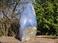 Polished Blue Lace Agate Standing Free Form x 1 From Nsanje, Malawi - Toprock Gemstones and Minerals 