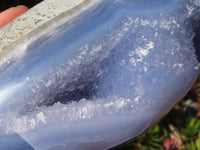 Polished Blue Lace Agate Standing Free Form x 1 From Nsanje, Malawi - Toprock Gemstones and Minerals 