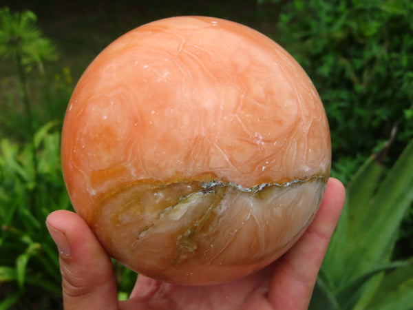 Polished Orange Calcite Sphere x 1 From Madagascar - TopRock