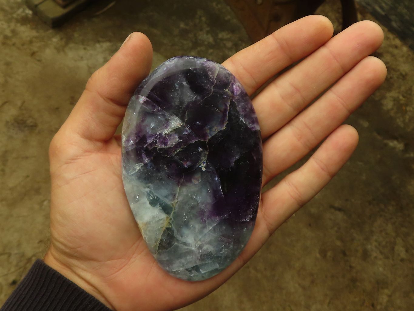 Polished Semi Translucent Watermelon Fluorite Free Forms  x 6 From Uis, Namibia - Toprock Gemstones and Minerals 