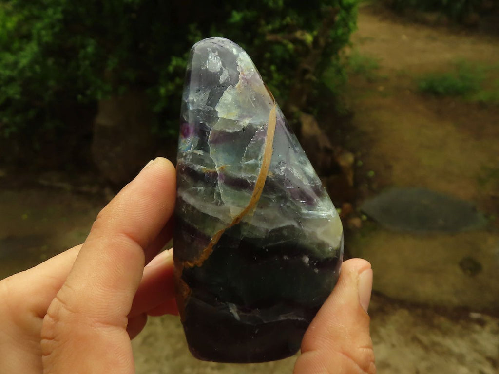 Polished Semi Translucent Watermelon Fluorite Free Forms  x 6 From Uis, Namibia - Toprock Gemstones and Minerals 