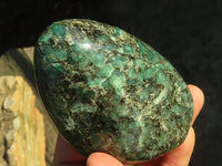 Polished Emerald Mica In Matrix Standing Free Forms x 2 From Mutoko, Zimbabwe - Toprock Gemstones and Minerals 