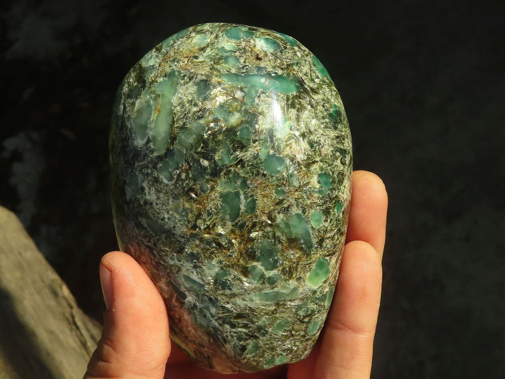 Polished Emerald Mica In Matrix Standing Free Forms x 2 From Mutoko, Zimbabwe - Toprock Gemstones and Minerals 