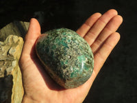 Polished Emerald Mica In Matrix Standing Free Forms x 2 From Mutoko, Zimbabwe - Toprock Gemstones and Minerals 