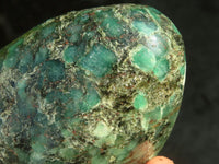 Polished Emerald Mica In Matrix Standing Free Forms x 2 From Mutoko, Zimbabwe - Toprock Gemstones and Minerals 