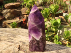 Polished Gemmy Chevron Amethyst Points  x 3 From Zambia - Toprock Gemstones and Minerals 
