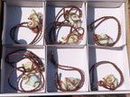 Polished Copper Wire Wrapped Blue Smithsonite Pendants x 8 From Congo - Toprock Gemstones and Minerals 