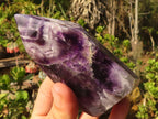 Polished Gemmy Chevron Amethyst Points  x 3 From Zambia - Toprock Gemstones and Minerals 