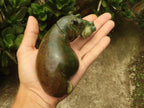 Polished Green Verdite Hippo Carvings  x 2 From Zimbabwe - TopRock