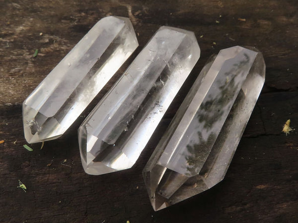 Polished Small Double Terminated Optic Quartz Crystals  x 12 From Madagascar - TopRock