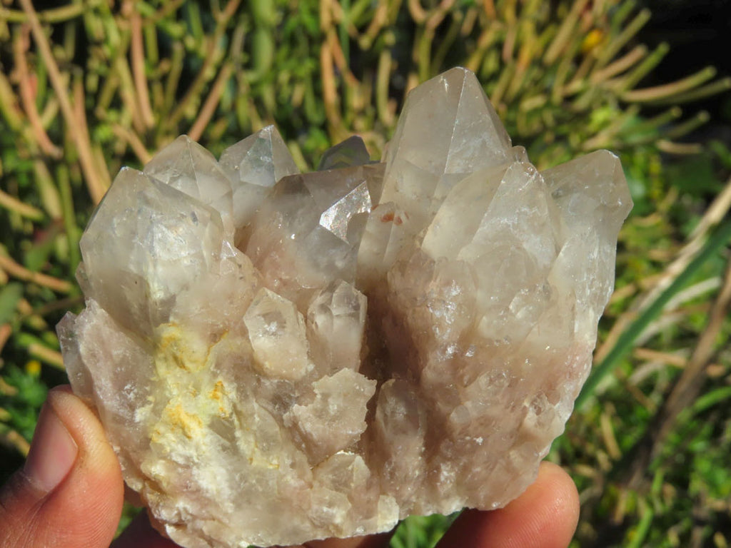 Natural Smokey Phantom Quartz Clusters x 6 From Luena, Congo - TopRock