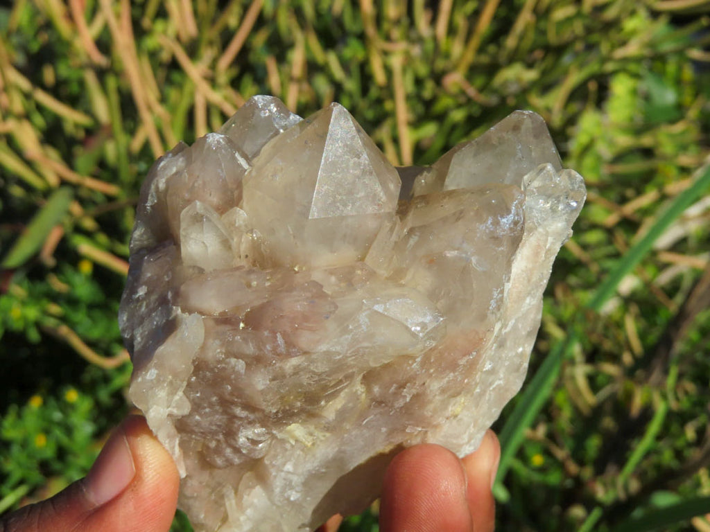 Natural Smokey Phantom Quartz Clusters x 6 From Luena, Congo - TopRock