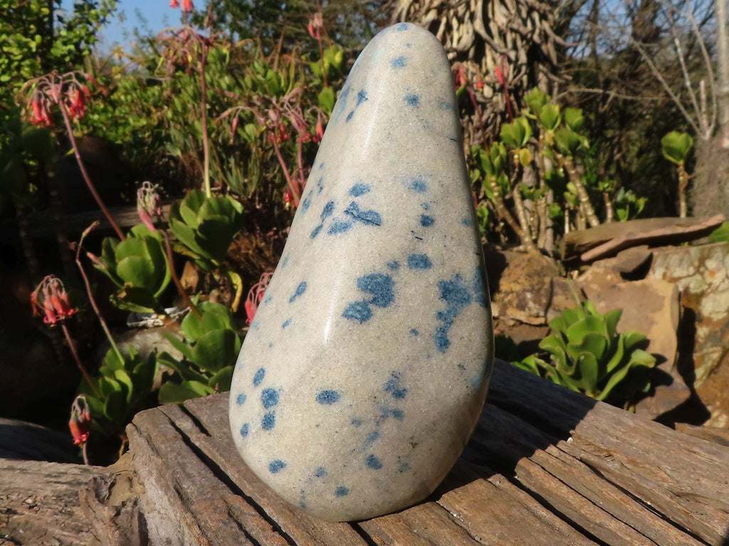 Polished Blue Spotted Spinel Quartz Standing Free Form x 1 From Madagascar - Toprock Gemstones and Minerals 