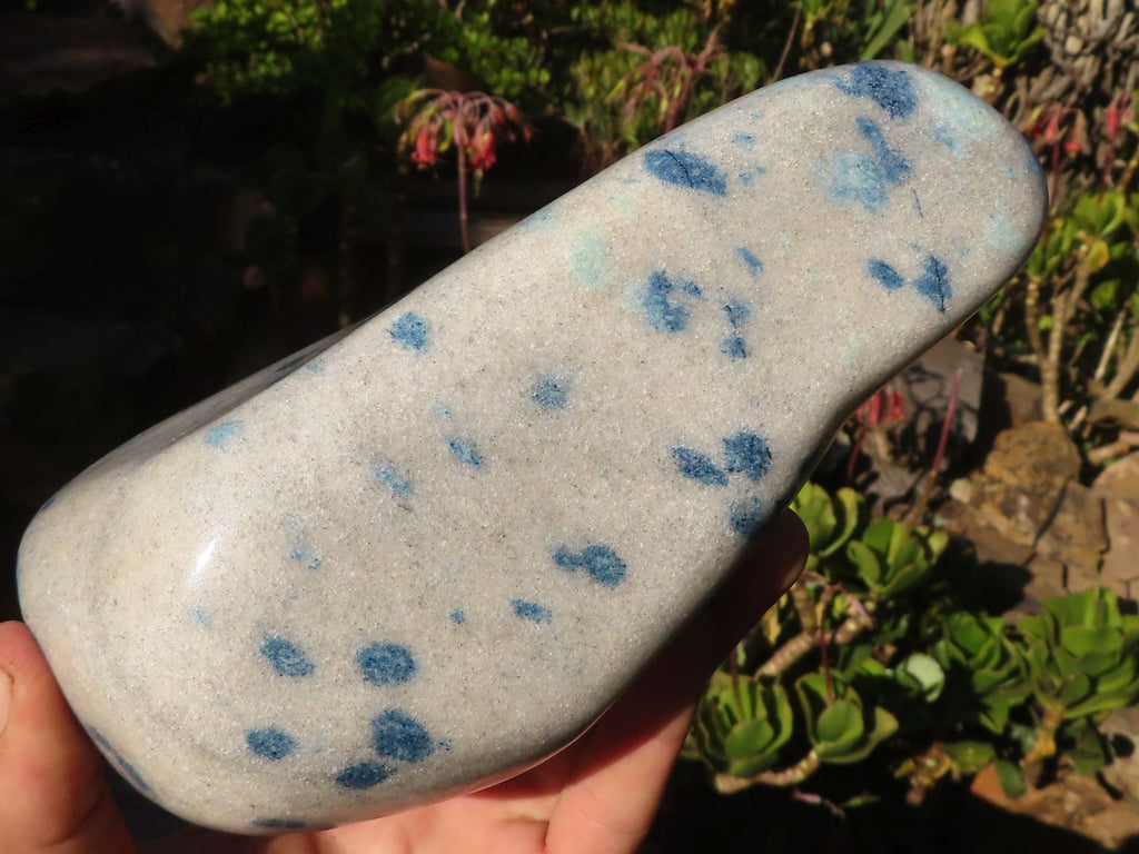 Polished Blue Spotted Spinel Quartz Standing Free Form x 1 From Madagascar - Toprock Gemstones and Minerals 