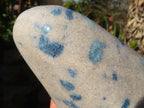 Polished Blue Spotted Spinel Quartz Standing Free Form x 1 From Madagascar - Toprock Gemstones and Minerals 