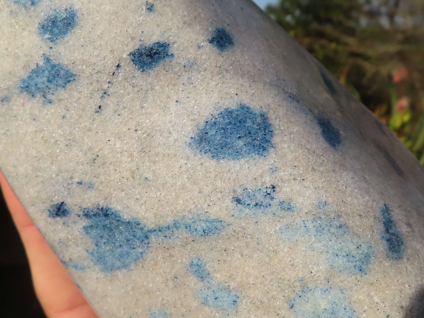 Polished Blue Spotted Spinel Quartz Standing Free Form x 1 From Madagascar - Toprock Gemstones and Minerals 