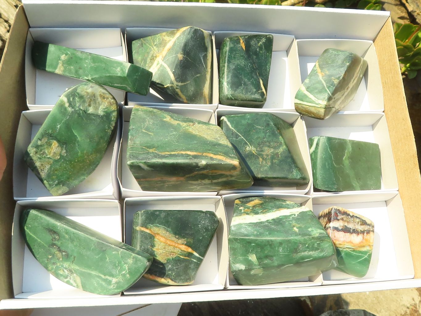 Polished New Green Chrysoprase Free Forms  x 12 From Namibia - Toprock Gemstones and Minerals 