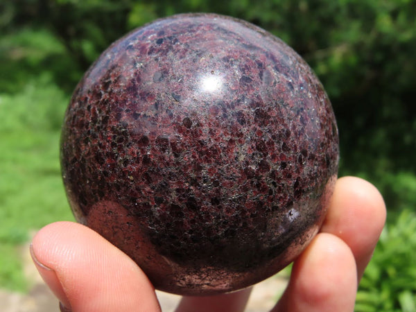 Polished Blood Red Specular Gemmy Garnet Spheres x 2 From Madagascar - TopRock