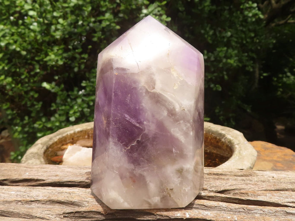 Polished Smokey Banded Dream Amethyst Points  x 2 From Madagascar - TopRock