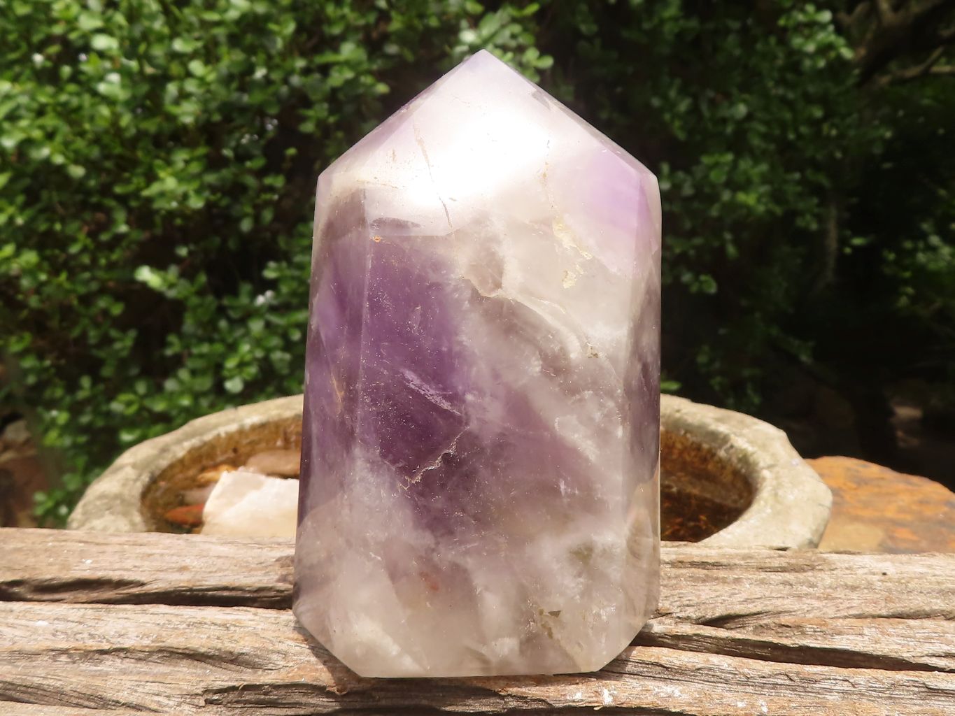 Polished Smokey Banded Dream Amethyst Points  x 2 From Madagascar - TopRock