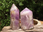 Polished Smokey Banded Dream Amethyst Points  x 2 From Madagascar - TopRock