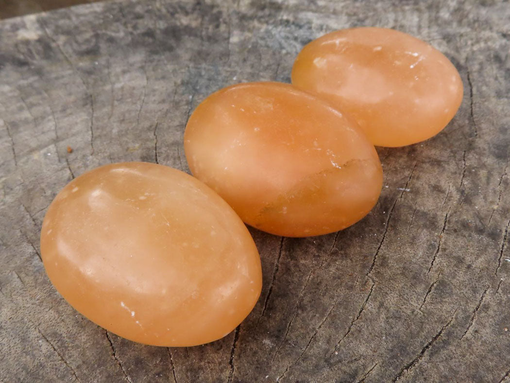Polished Orange Twist Calcite Palm Stones  x 20 From Madagascar - TopRock