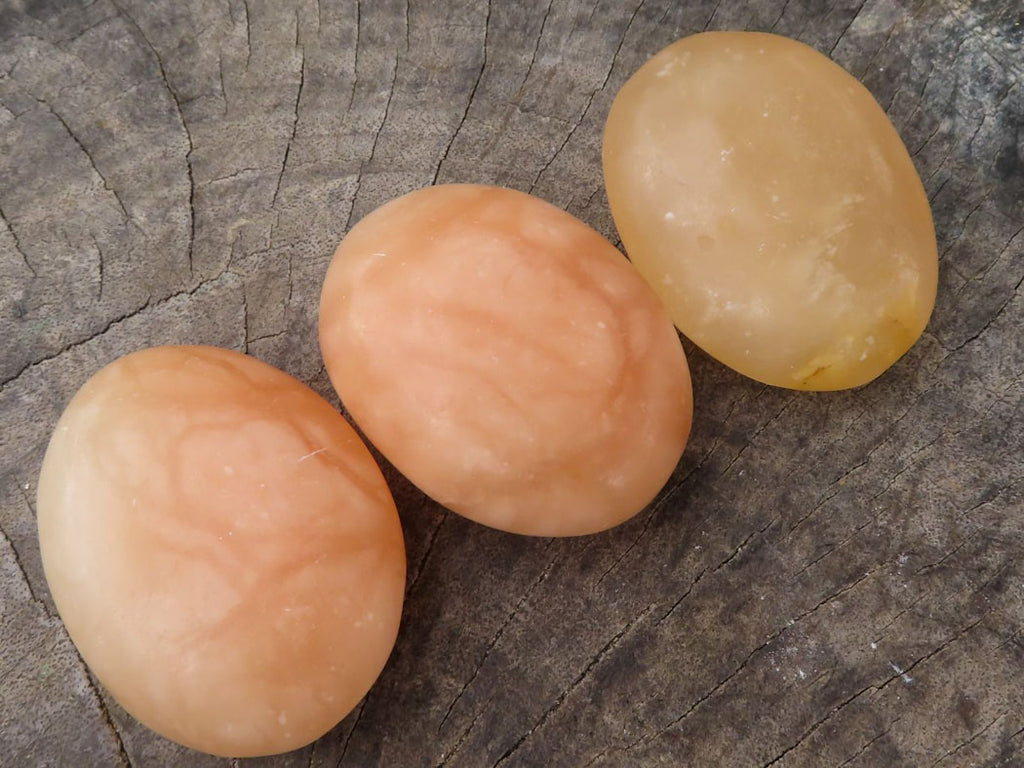 Polished Orange Twist Calcite Palm Stones  x 20 From Madagascar - TopRock