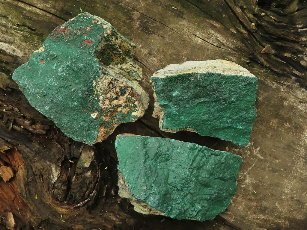 Natural Crystalline Malachite Specimens  x 3 From Tenke Fungurume, Congo - TopRock