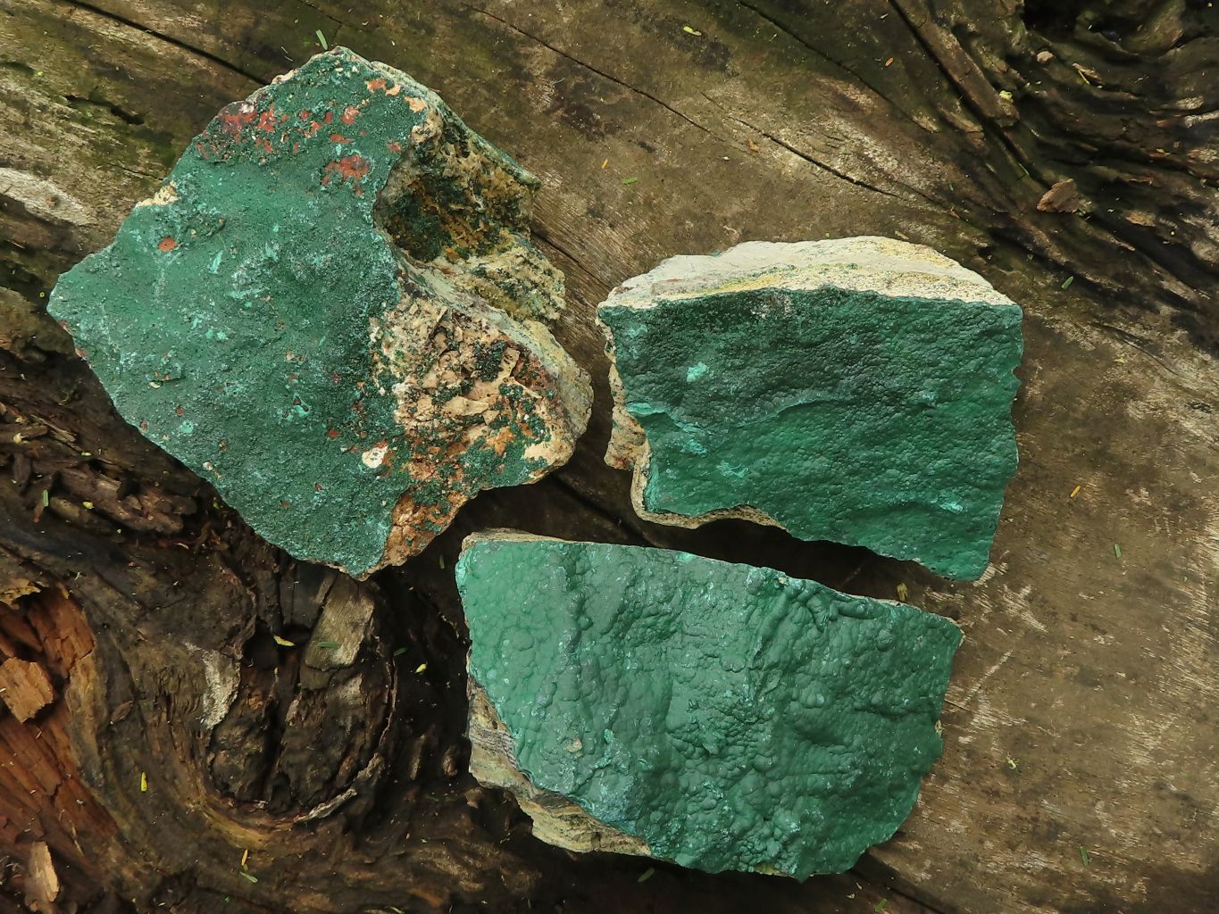 Natural Crystalline Malachite Specimens  x 3 From Tenke Fungurume, Congo - TopRock