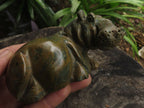 Polished Verdite Hippo Carvings  x 3 From Zimbabwe - TopRock