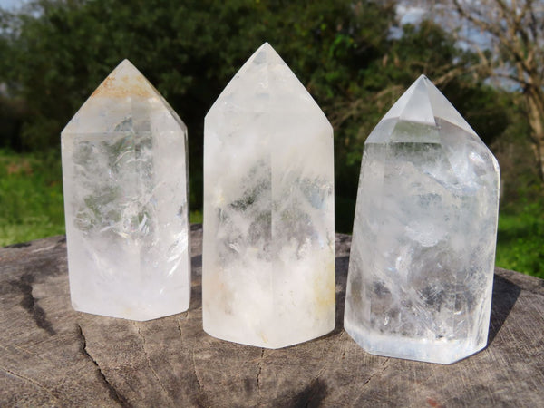 Polished Clear Quartz Crystal Points x 1 Smokey x 6 From Madagascar - TopRock