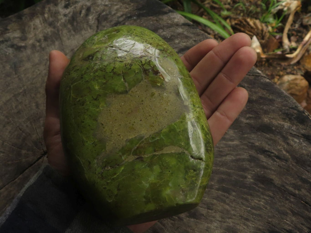 Polished Green Opal Standing Free Form  x 1 From Antsirabe, Madagascar - TopRock