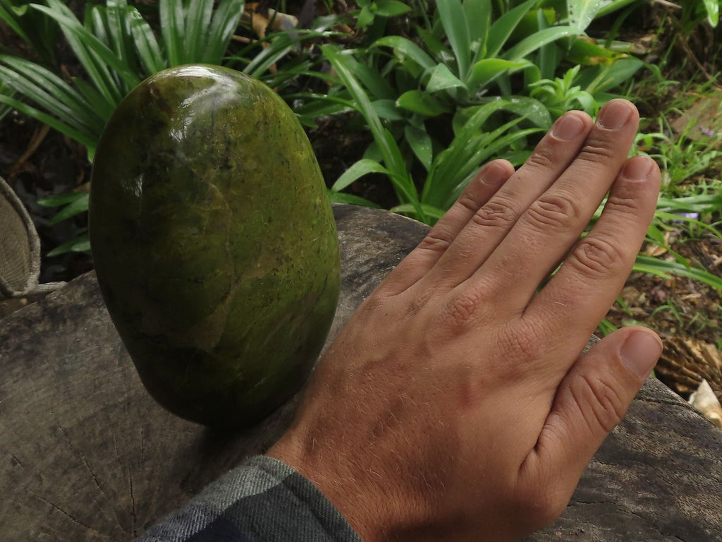 Polished Green Opal Standing Free Form  x 1 From Antsirabe, Madagascar - TopRock