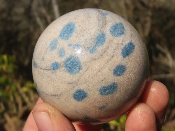 Polished Blue Spotted Spinel Quartz Spheres x 5 From Madagascar - Toprock Gemstones and Minerals 