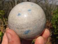 Polished Blue Spotted Spinel Quartz Spheres x 5 From Madagascar - Toprock Gemstones and Minerals 