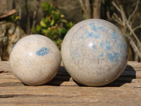 Polished Blue Spotted Spinel Quartz Spheres x 5 From Madagascar - Toprock Gemstones and Minerals 