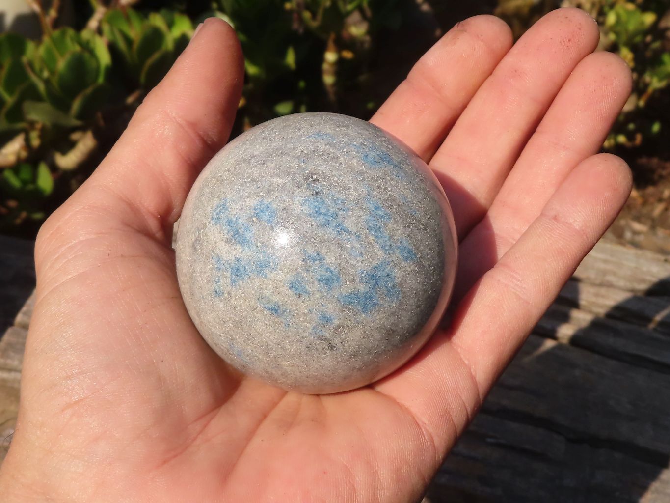 Polished Blue Spotted Spinel Quartz Spheres x 5 From Madagascar - Toprock Gemstones and Minerals 