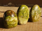 Polished  Green Opal Standing Free Forms  x 3 From Madagascar - Toprock Gemstones and Minerals 