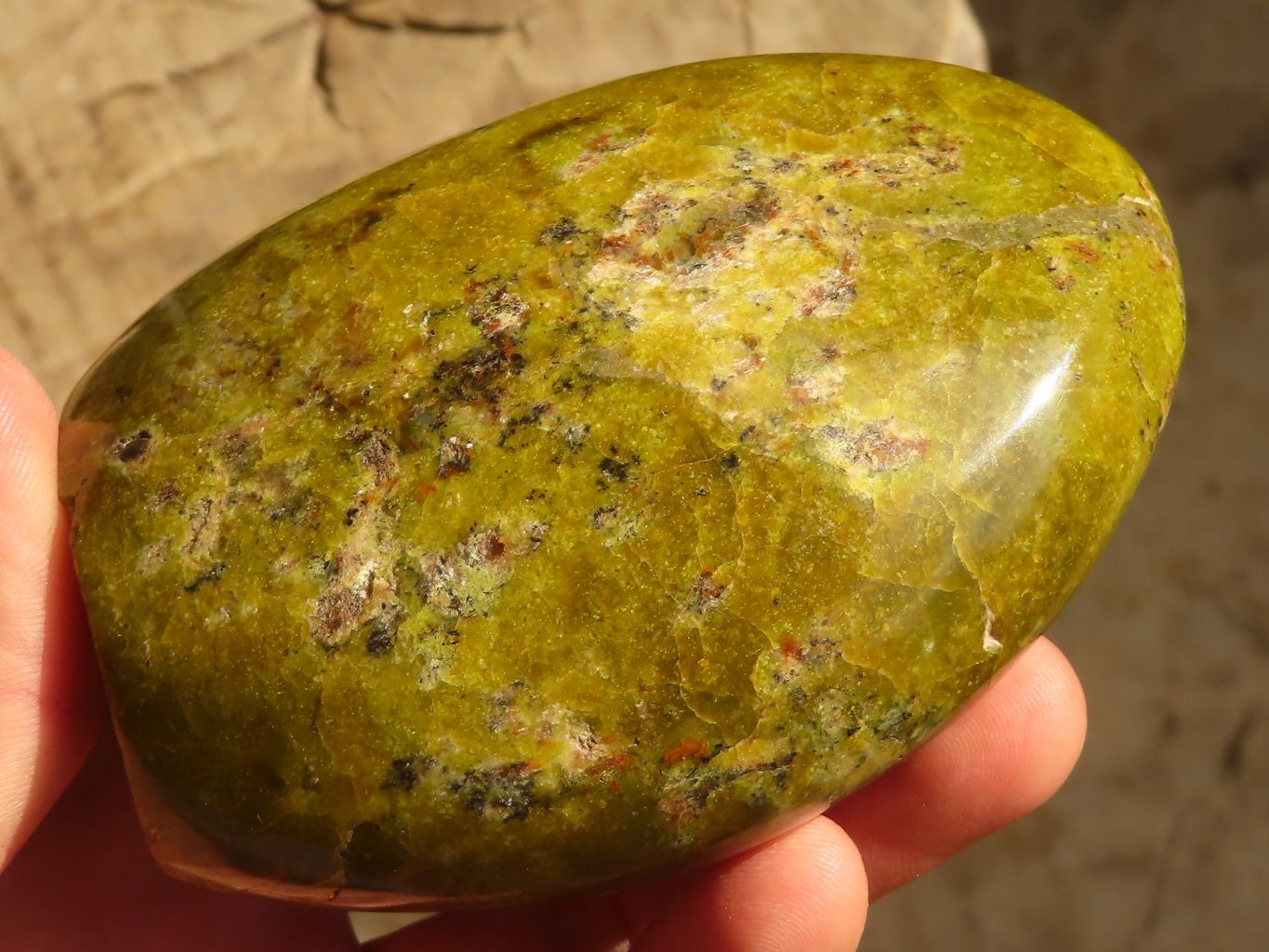 Polished  Green Opal Standing Free Forms  x 3 From Madagascar - Toprock Gemstones and Minerals 