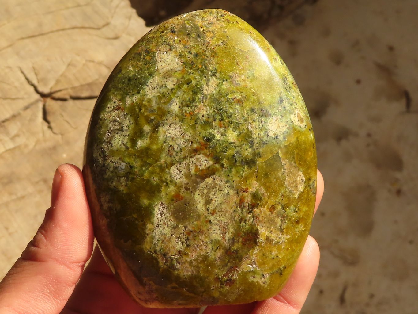Polished  Green Opal Standing Free Forms  x 3 From Madagascar - Toprock Gemstones and Minerals 