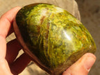 Polished  Green Opal Standing Free Forms  x 3 From Madagascar - Toprock Gemstones and Minerals 