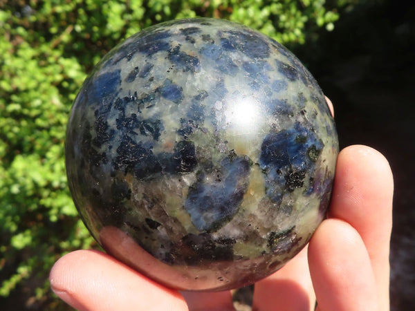 Polished Blue Iolite / Water Sapphire Spheres  x 3 From Ambatofinadrahana, Madagascar