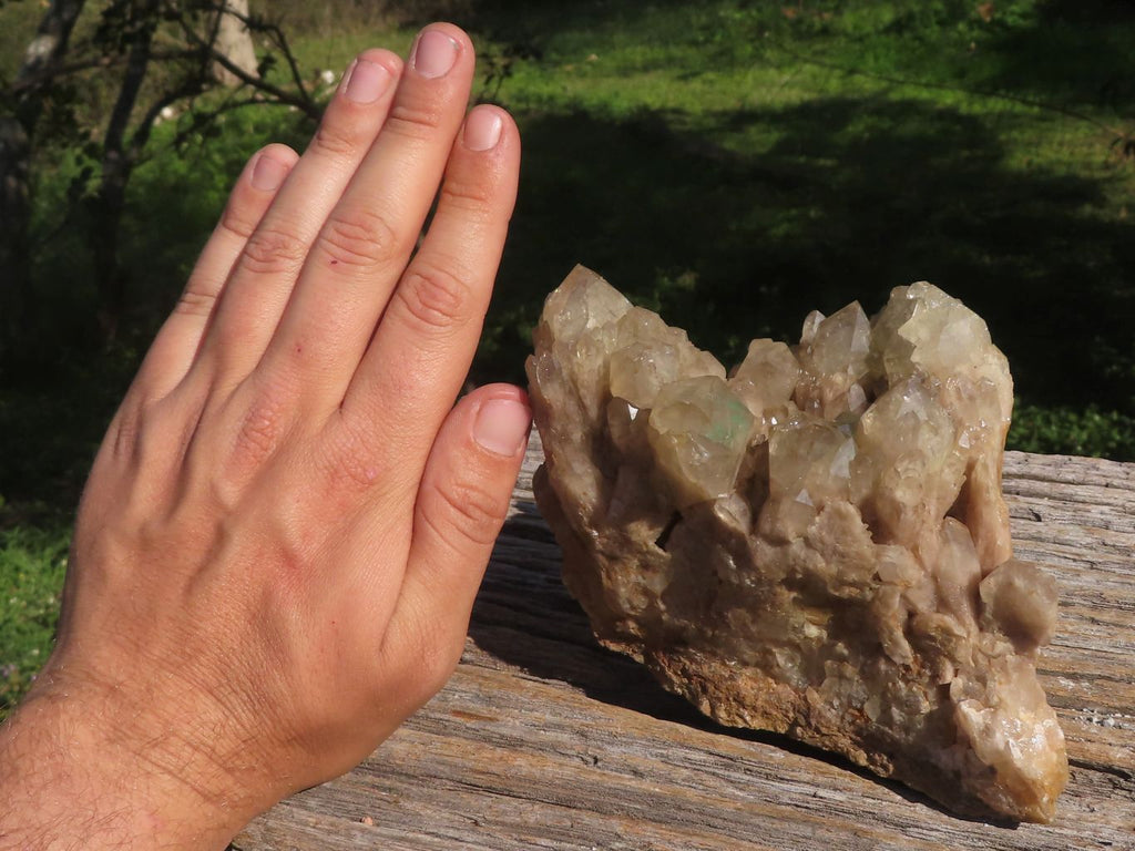 Natural Malachite Infused Smokey Quartz Cluster x 1 From Luena, Congo - TopRock