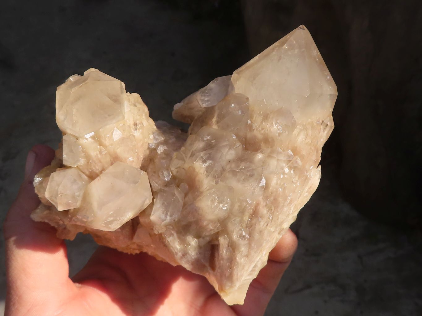 Natural Cascading Smokey Quartz Clusters x 3 From Luena, Congo - Toprock Gemstones and Minerals 