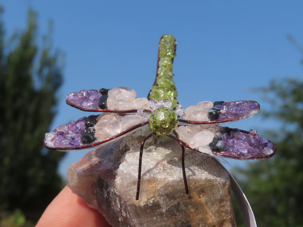 Polished Gemstone Art Small Dragonflies - sold per piece - From South Africa - TopRock