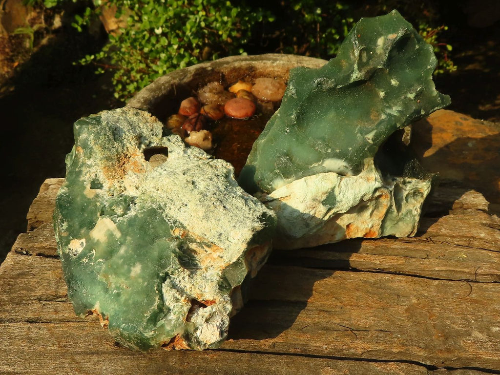 Natural Rough Emerald Mtorolite Cutting Material  x 2 From Zimbabwe - Toprock Gemstones and Minerals 